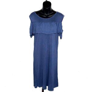 Emme Jordan Cold Shoulder Casual Blue Maxi Dress Size Medium